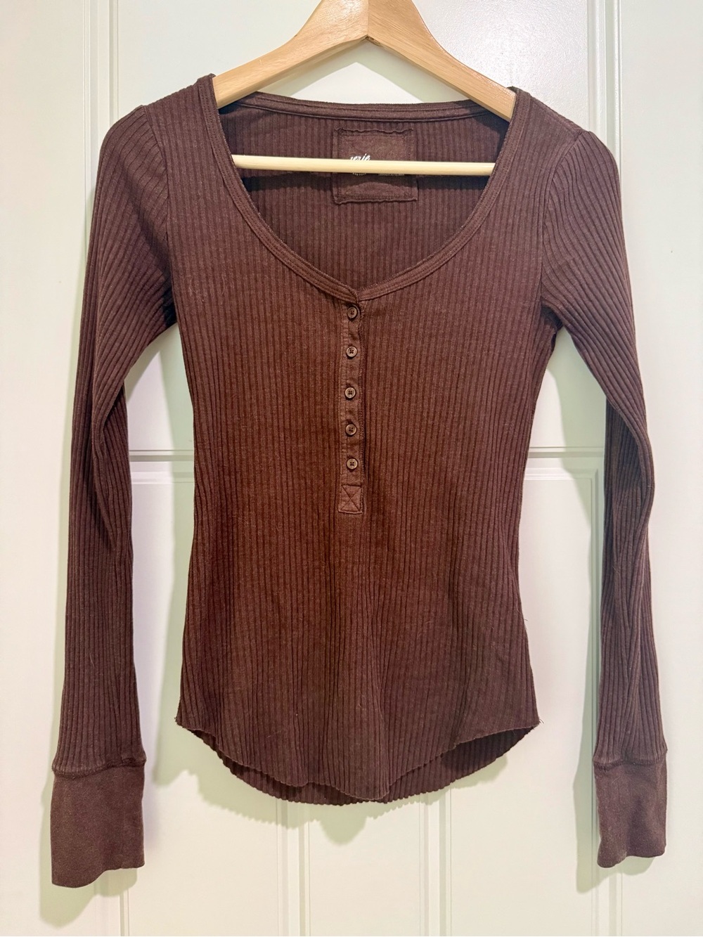 Aerie Essential Henley Layering T-Shirt - Canyon Sun